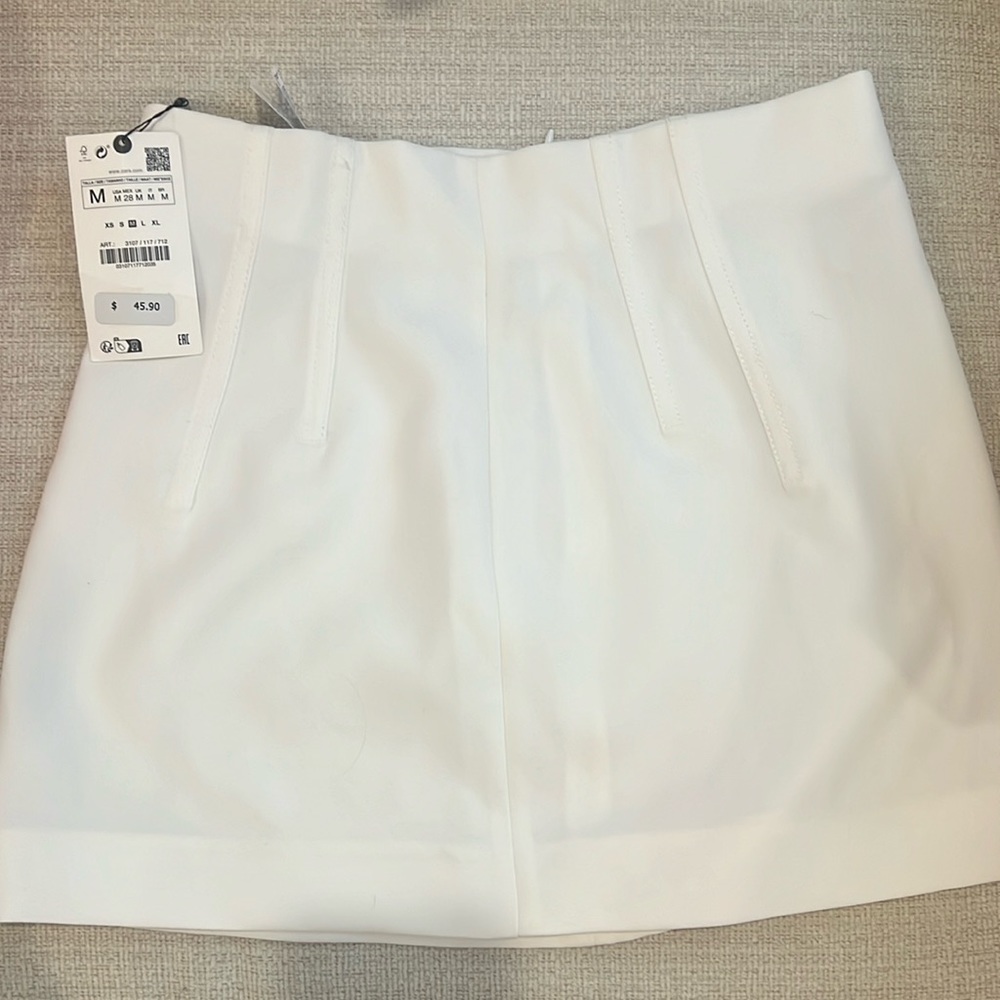 Zara White Skirt, Size M